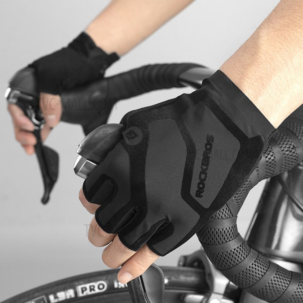 ROCKBROS S196 Half-finger SBR Palm Rest Protection Gloves Outdoor Sports Non-slip Cycling Gloves - M