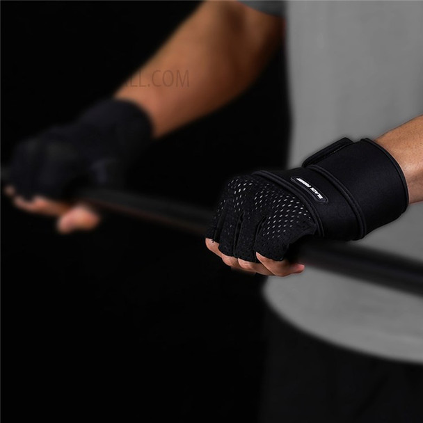 KYNCILOR A0096 Half Finger Gym Fitness Weightlifting Compression Wrist Support Anti-slip Training Gloves - M