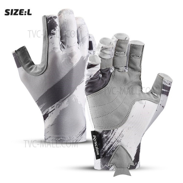 KYNCILOR A0007 Half Finger Breathable Gloves Anti-slip Fishing Climbing Cycling Sports Gloves - Grey/L