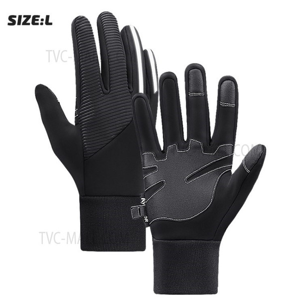 KYNCILOR A0009 Winter Gloves Men Women Touch Screen Waterproof Cycling Mittens - Black/L
