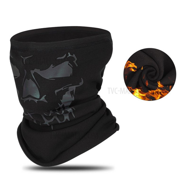 WEST BIKING Motorcycle Cycling Bike Reflective Skull Face Mask Neck Warmer Windproof Balaclava - Black