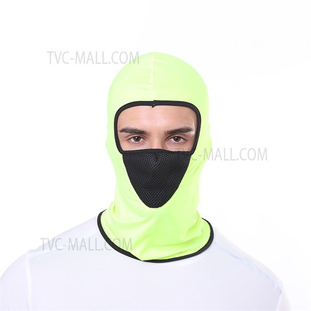 Summer Ice Silk Balaclava Face Cover Breathable Mesh Sun Protection Neck Gaiter Scarf for Outdoor Activities - Fluorescent Green