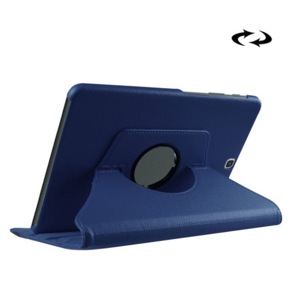 Litchi Texture 360 Degree Rotation Leather Case with Holder for Galaxy Tab S2 9.7 / T815 / T810(Dark Blue)