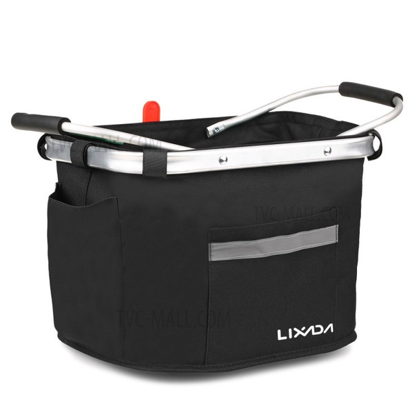 LIXADA Detachable Handlebar Bicycle Front Basket Pack Portable Pet Carrier Bag for Cycling Shopping - Black