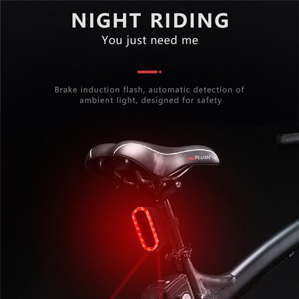 Intelligent Bicycle Rear Light Bright Smart Bike Tail Light USB Rechargeable Brake Sensing Bicycle Light Easy to Install for Cycling Safety Taillights
