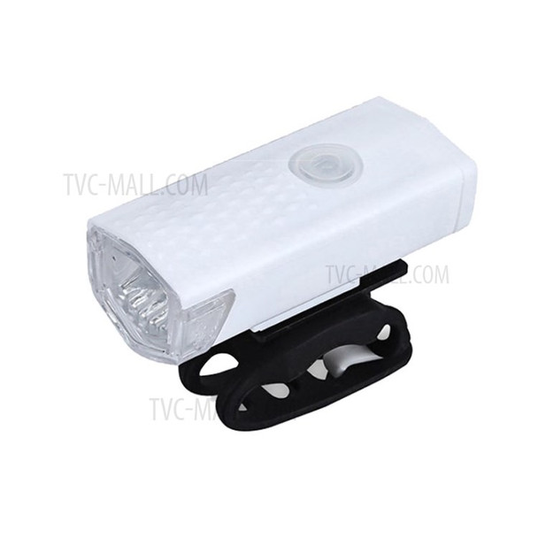 Bike Bicycle Light USB LED 300LM Rechargeable Front Headlight - White