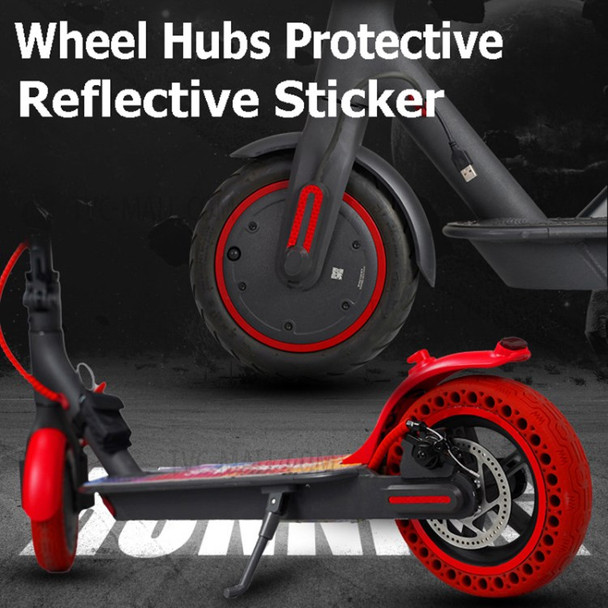 Electric Scooter Wheel Hubs Protective Reflective Sticker for Xiaomi Mijia M365/M365 Pro - Red