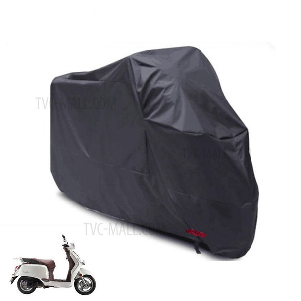 Oxford Cloth Waterproof Motorcycle Cover Motorbike Moped Scooter Cover Rain UV Dust Protective Dustproof Covering - Size: L / Black
