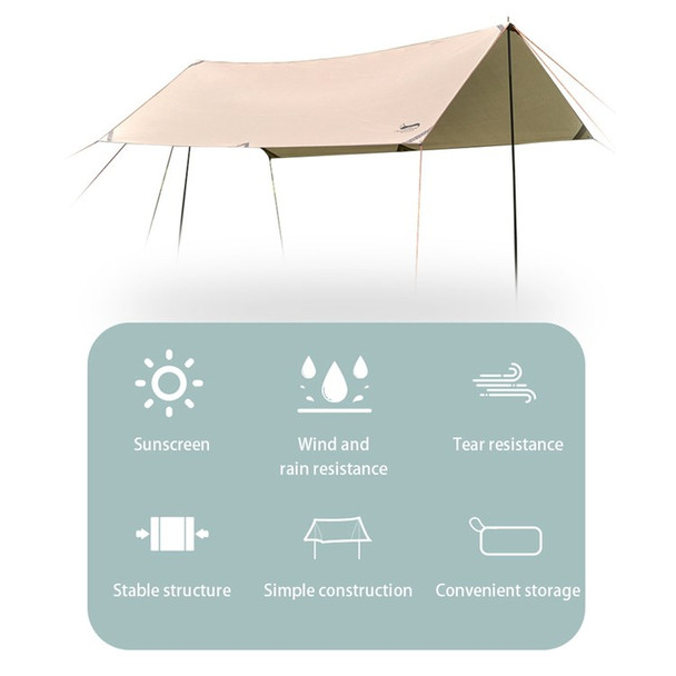 DESERT&FOX Waterproof 210D Oxford Cloth Outdoor Tent Tarp Camping Sun Shelter, 292*400cm (Iron Pole)
