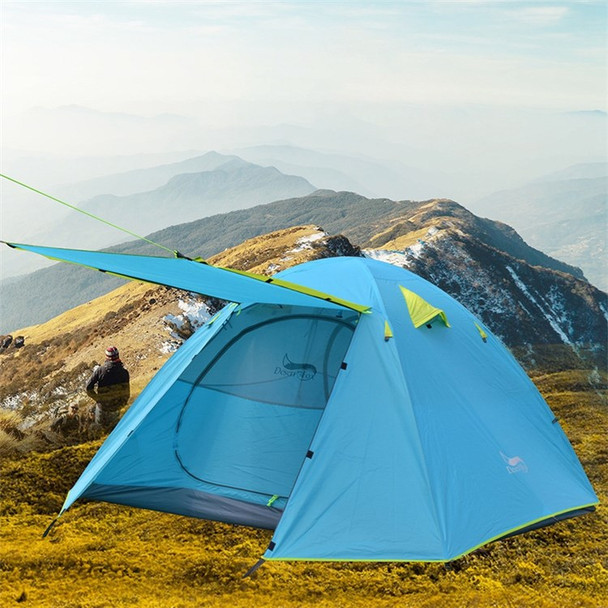 DESERT&FOX 3-4 People Camping Tent Lightweight Backpacking Tent Waterproof Windproof Hiking Tent for Outdoor Mountaineering Travel - Blue