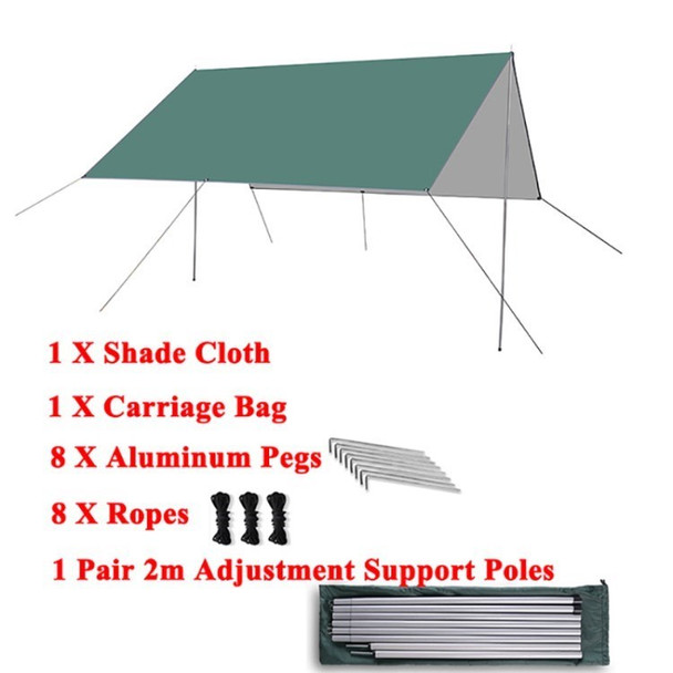 Beach Tent 3x3m Waterproof Garden Canopy Shade Tent Outdoor Family Sunshade Hammock Sun Shelter for Camping Beach - Dark Green