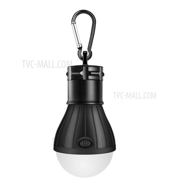 LED Camping Light Bulb Tent Lamp with Clip Hook Portable Hanging Lantern Emergency Light - Black