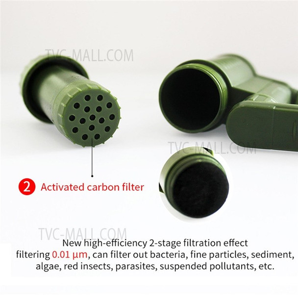 Outdoor Portable Water Microbial Purification Filter Sediment Purifier Cleaner for Hiking Mountaineering Camping Backpacking