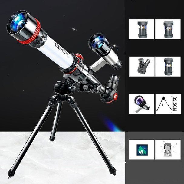 Astronomical Telescope HD Refractor Telescope with 20X 30X 40X Zooming Lens Space Monocular for Kids Beginner - Red