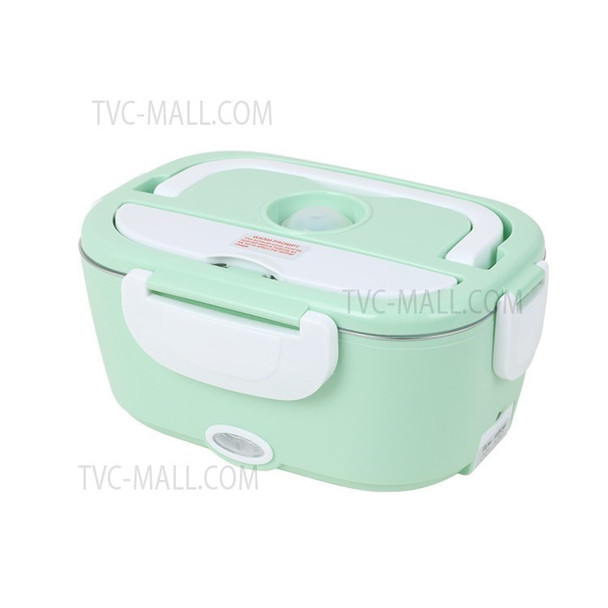 Electric Heating Lunch Box Food Heater Rice Container Box for Car Home (FDA Certificated) - Green/EU Plug