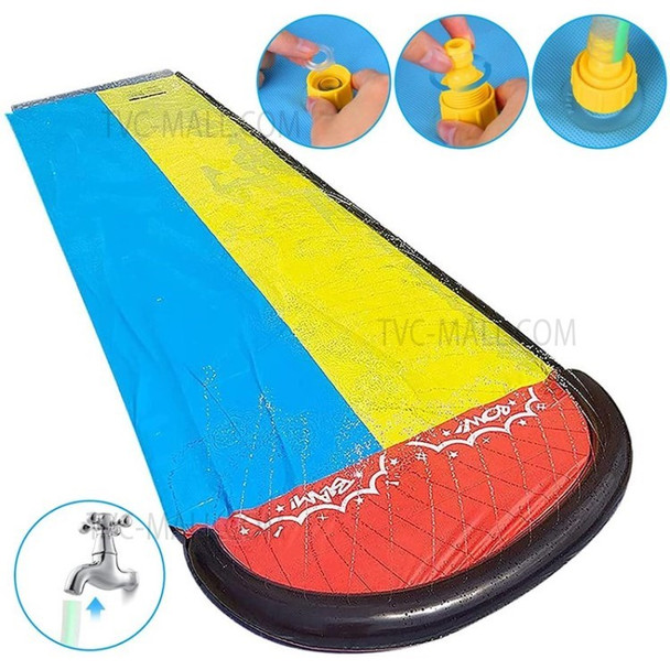 Kids Water Slide Slip Inflatable Slide Surf Rider Sliding Lanes - Yellow/Blue