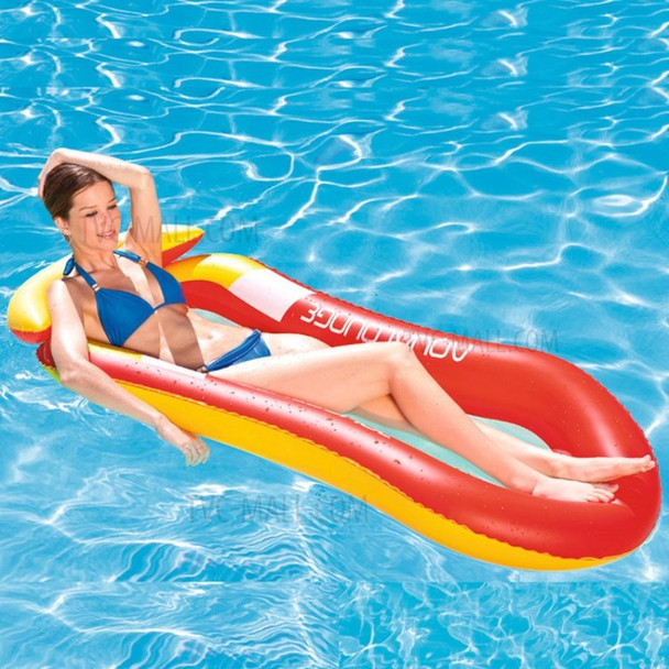 Swim Party Toy Inflatable Raft Adult Recliner Swimming Ring Air Cushion Float Lounger - Red