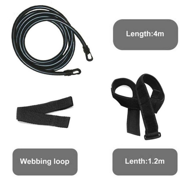 Swim Training Belt Swim Bungee Cords Resistance Bands Swimming Belt - Black