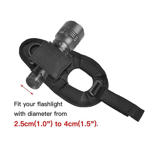 Flashlight Glove Holder Hands-Free Torch Holder Adjustable Hand Arm Mount Wrist Strap for 2.5-4cm Flashlight