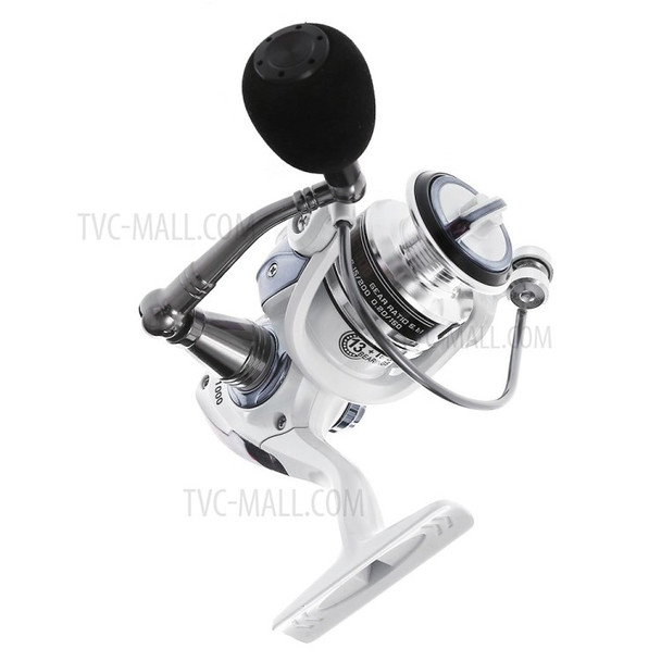 HC6000 6+1 Ball Bearings 5.2:1 Metal Spinning Fishing Reel with EVA Grip - White