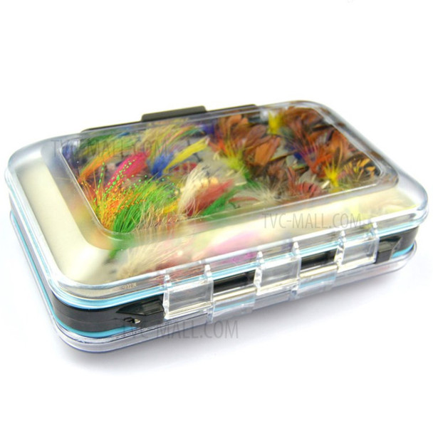 64Pcs Fly Fishing Bait Kit with Waterproof Double Side Clear Lid Box Flies Lures