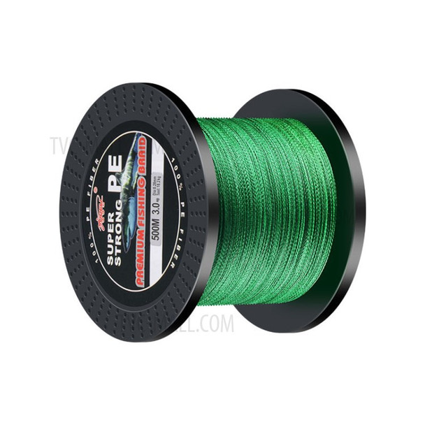 YUDELI 500m Braided Fishing Line 4 Strands PE Super Strong Saltwater Fishing Line - Green / Line Size: 0.4#: 0.10mm/10LB/4.8KG