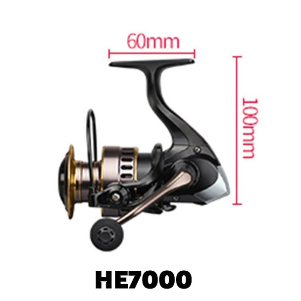 Fishing Reel HE1000-7000 Drag 10kg 5.2: 1 High Speed Metal Spool CNC Handle Spinning Fishing Reel - HE500