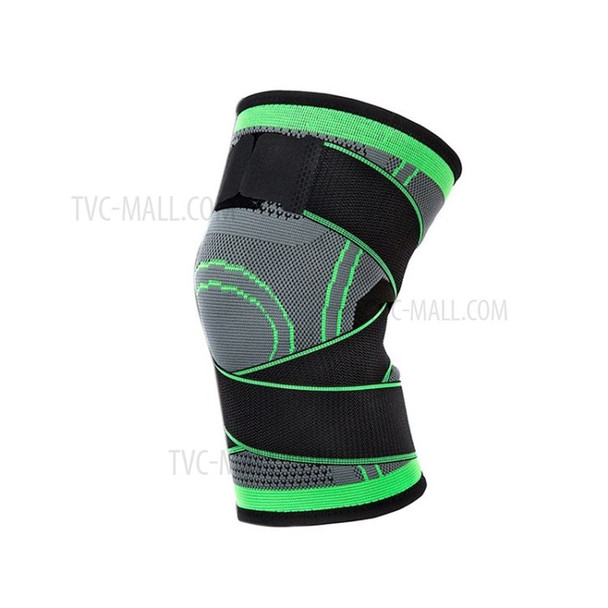 Sports Kneepad Elastic Women Men Knee Pad Support Basketball Volleyball Brace Fitness Protector - Fluorescent Green/L