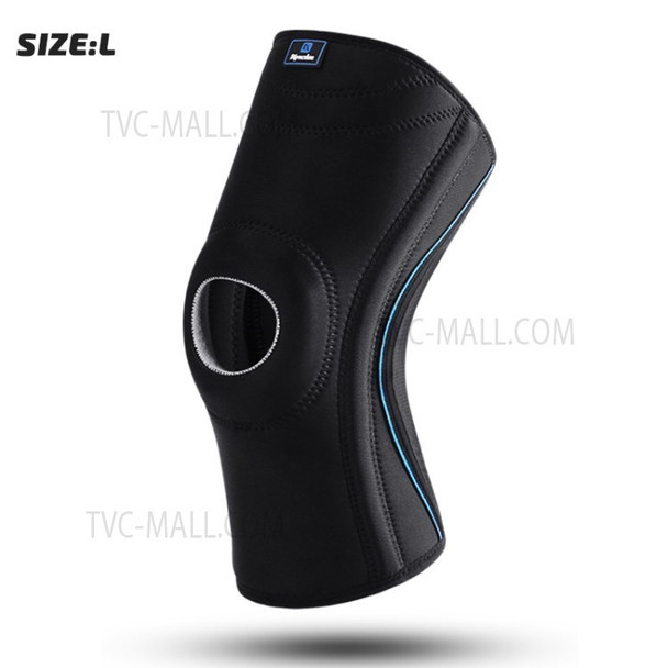 KYNCILOR AB064 Knee Pad Sleeve Support Joint Pain Relief Open Patella Knee Brace for Wrestling Volleyball Basketball - Black/L