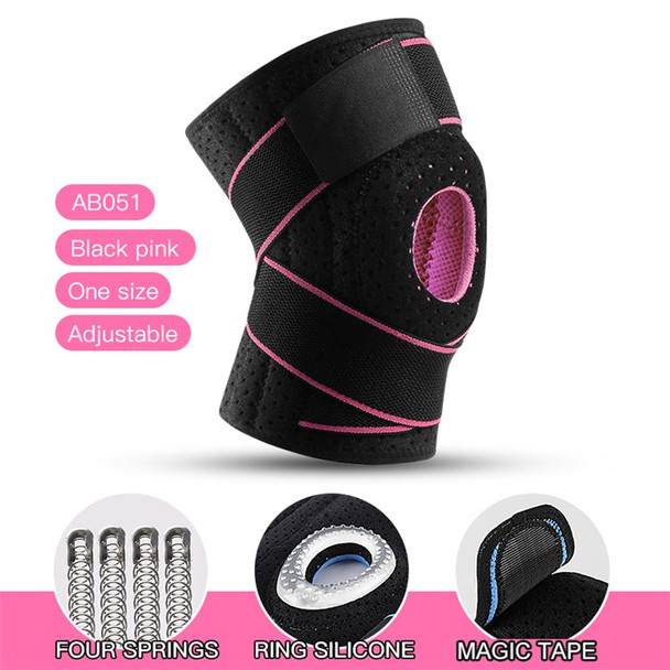 KYNCILOR AB051 1Pc Knee Brace Support Elastic Ankel Sleeve Thigh Protector for Running Basketball Mountaineering - Pink