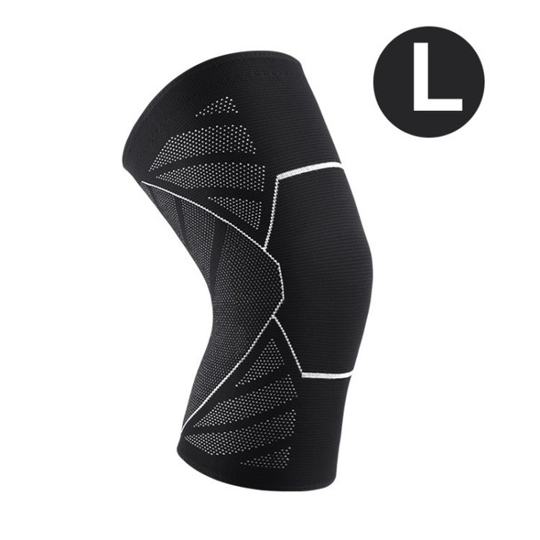 KYNCILOR AB031 Knee Brace Breathable Knitted Knee Sleeve for Running Hiking - Black Grey/L/55-75kg
