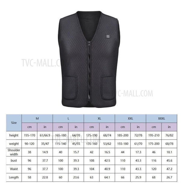 Electric USB Heated Warm Vest Men Women Heating Coat Jacket Clothing - XL