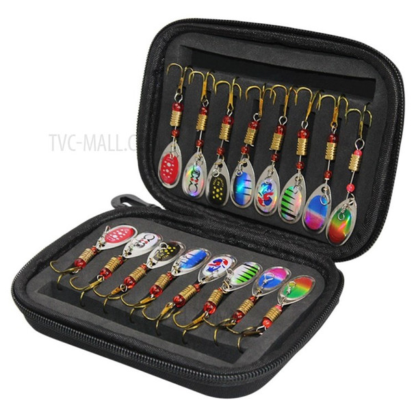 16 Pcs Fishing Spoons Lures Metal Baits Set with Water-resistant Storage Bag Case for Trout Bass Casting Spinner Fishing Bait