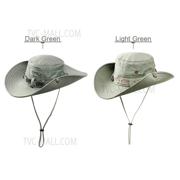 Summer Hat Outdoor UV Protection Fishing Hat Wide Brim Beach Foldable Hiking Cap - Light Grey
