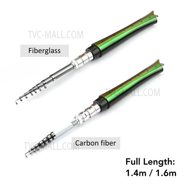 Fiberglass + Carbon Portable Pen Fishing Rod Mini Pocket Fishing Rod with Spinning Kit - Type 4/1.4m