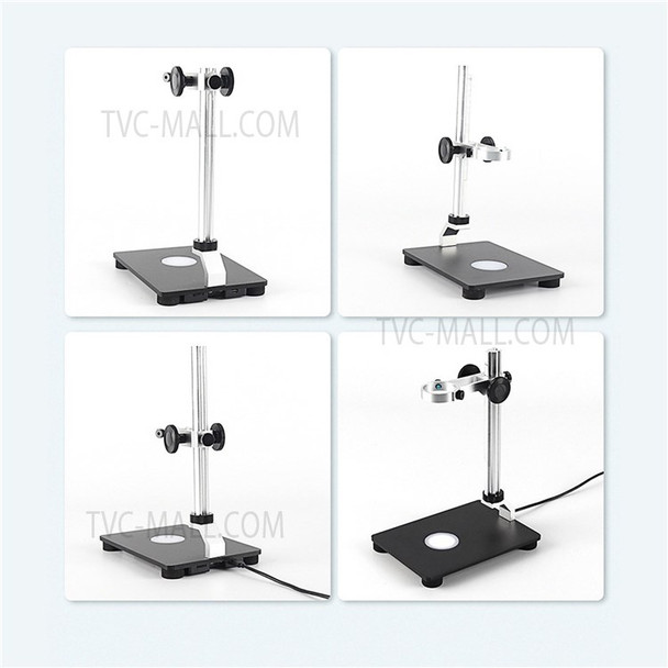 Multi-Functional Industrial Camera Microscope Bracket Stand Holder Desktop Support Lifting with LED Light - 35mm