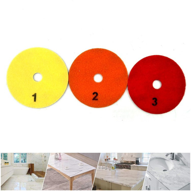 3Pcs/Set 4 inch Wear-resistant Sharp 100mm Dry/Wet Diamond 3 Step Polishing Pads Diamond Granite Polishing Tool Marble Concrete Grinding