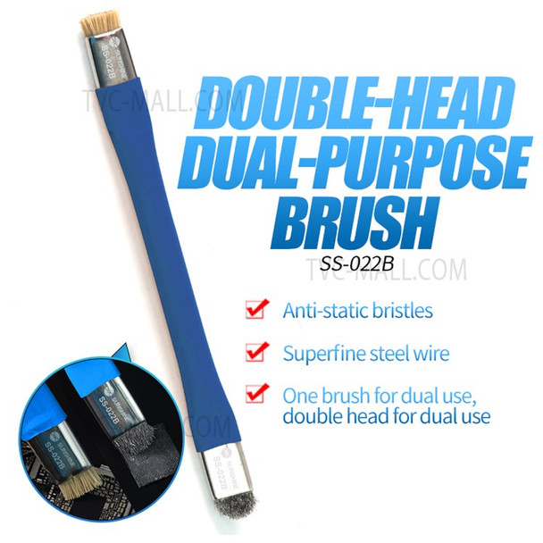 SUNSHINE SS-022B Double Head Brush Anti-Static Motherboard PCB Cleaning Brush Mobile Phone Repair Tool