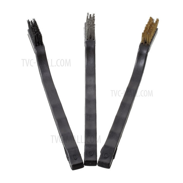 3-Pieces Wire Brush Set for Cleaning Welding Slag Rust and Outdoor Grills