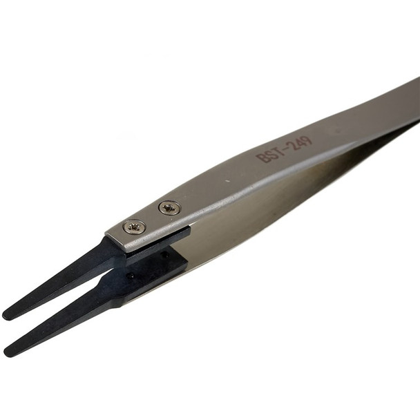 BEST BST-249 Professional Anti-Static Tweezers Mobile Phone Tablet Repairing PPS Plastic Head Tweezers