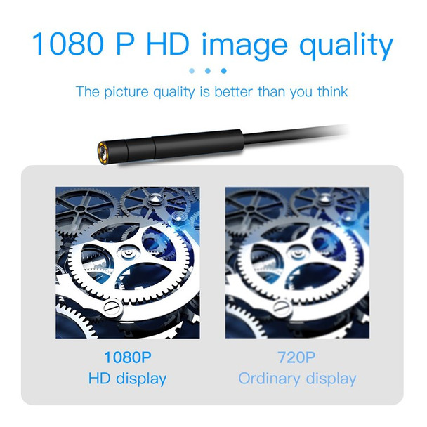 P100 30m Rigid Cable, 1080P Handheld Inspection Borescope 5.5mm Lens 2.4 Inch IPS Screen Industrial Endoscope Camera