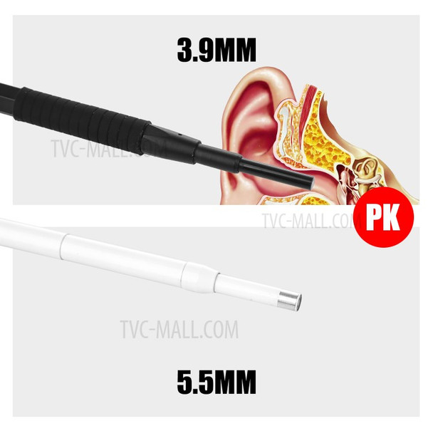 AN103 3-in-1 3.9mm Otoscope Camera Ear Scope Endoscope Ear Wax Removal Tool - Black