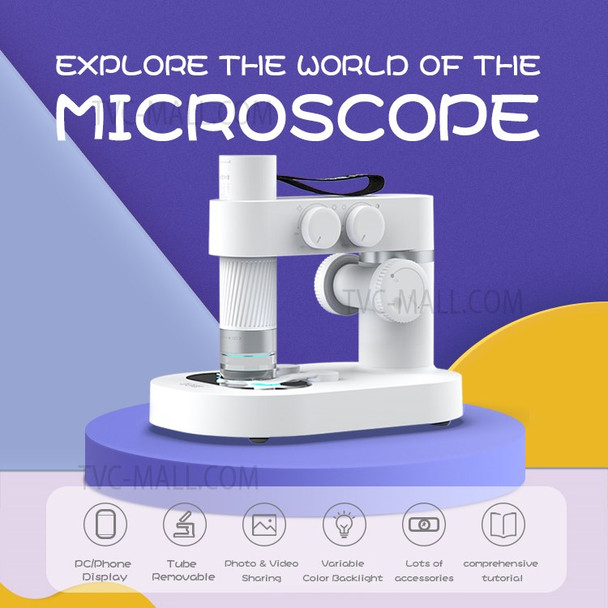 DDL-M1 50X-1000X Kids Students LED WiFi Microscope with Optical Glass Lens for School Lab Education
