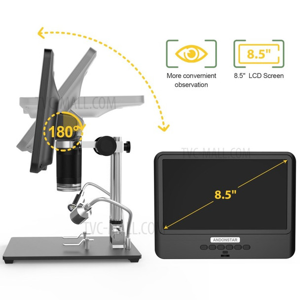 ANDONSTAR AD208 1080P 5X-1200X Magnifier Microscope Adjustable Digital Microscope with 8.5-inch LCD Screen (without Battery)