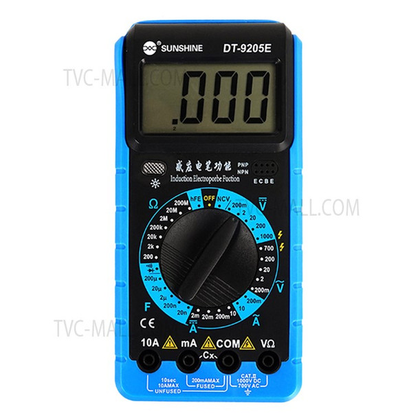 SUNSHINE DT-9205E High Precision Digital Multimeter Overload Protection LCD Display Instrument Tester for Repair Tools