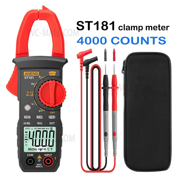 ANENG ST181 Digital Clamp Meter DC/AC Current 4000 Counts Multimeter Ammeter Voltage Capacitance Ohm Tester