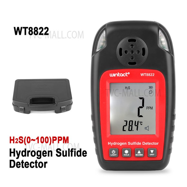 WINTACT WT8822 Hydrogen Sulfide Detector H2S Gas Sensor High Sensitive Poisoning Alarm Tester