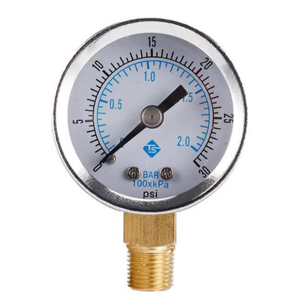 TS-Y50I Pressure Gauge Air Oil Pressure Gauge Liquid Filled Pressure Gauge with Brass Internals, 0-30 PSI/kPa