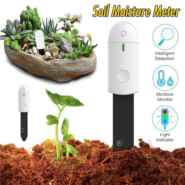 Intelligent Portable Soil Moisture Test Meter Tool with Light Indicator for Garden Indoor Outdoor Farm Lawn Plants Flower Monitor