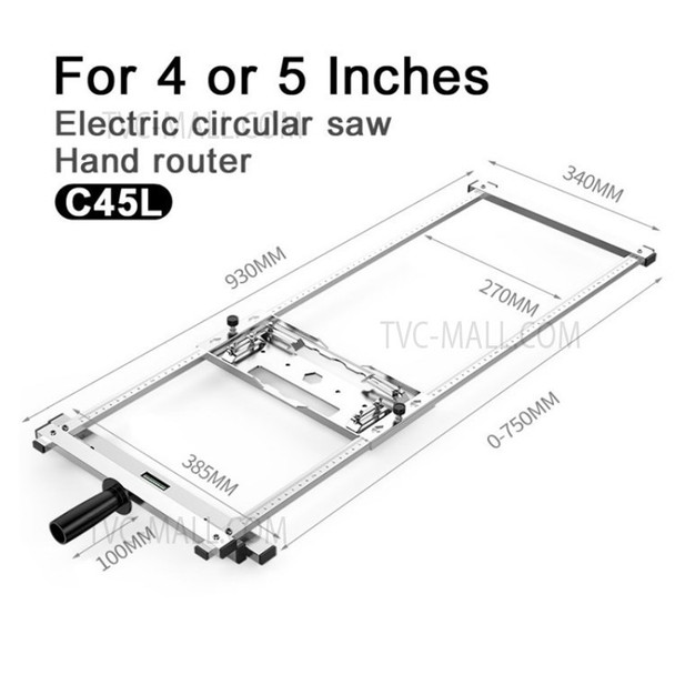 Circular Saw Guide Rail for 4/5/-inch Cutting Machine Hand Trimmer Precision Miter Gauge - C45L